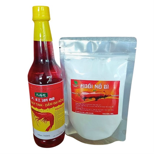 Set dấm nổ bì (dấm hồng + muổi nổ bì)